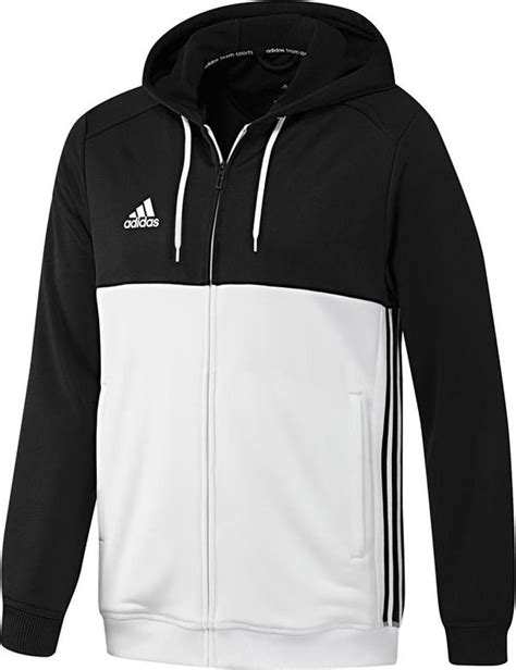 adidas t16 hoody sportvest mannen zwart wit|adidas T16 Hoody Sportvest .